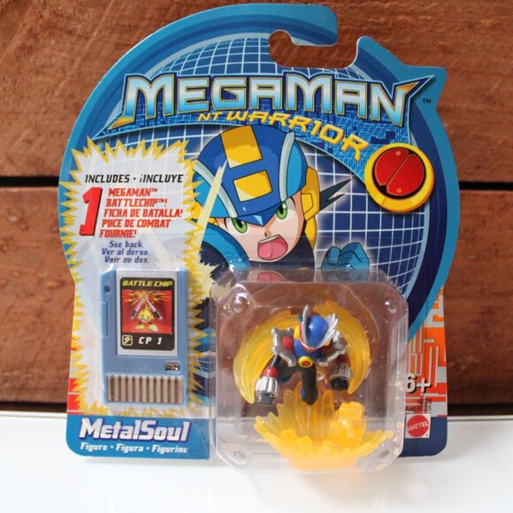 Vintage MegaMan NT Warrior MetalSoul Figure 2004 Mattel BattleChip CP1 New Rare - Picture 1 of 9